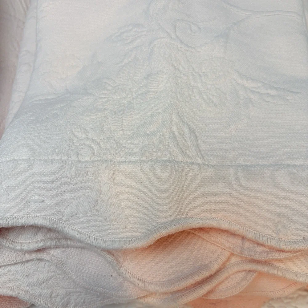 JCP Home Matelasse Coverlet And Pillow Sham Twin Soft Pink Scalloped 1 Of 2 Sets